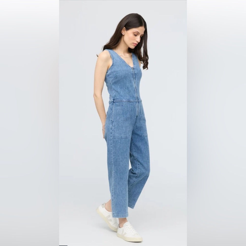 ***SOLD*** DU/ER Performance Denim Jumpsuit - Light Stone